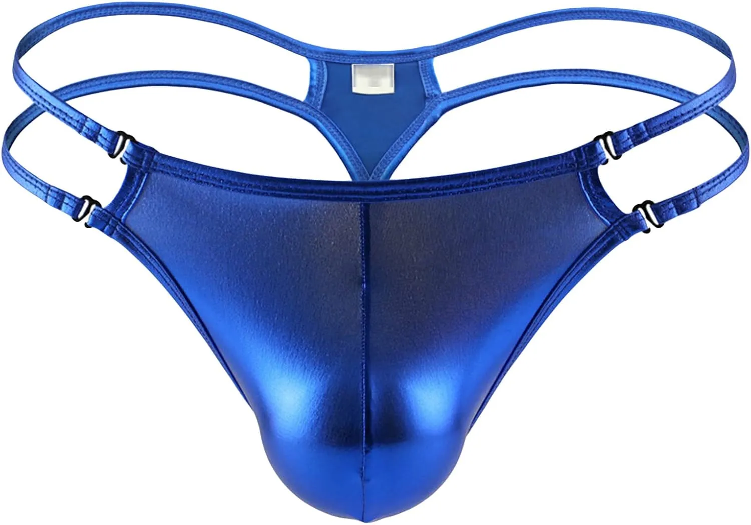 JEsilunmaMY Mens Leather Jockstrap Thongs Low Rise Ice Silk Bulge Pouch G-Strings Athletic Supporter Underwear Bikini Briefs