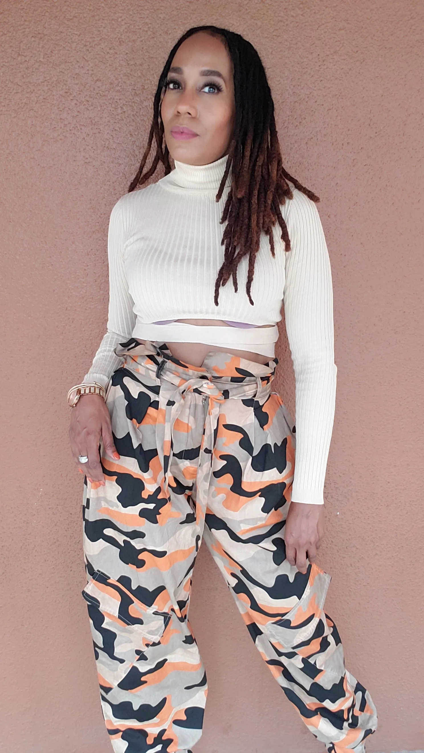 Josephine Turtleneck Crop Top | Taupe