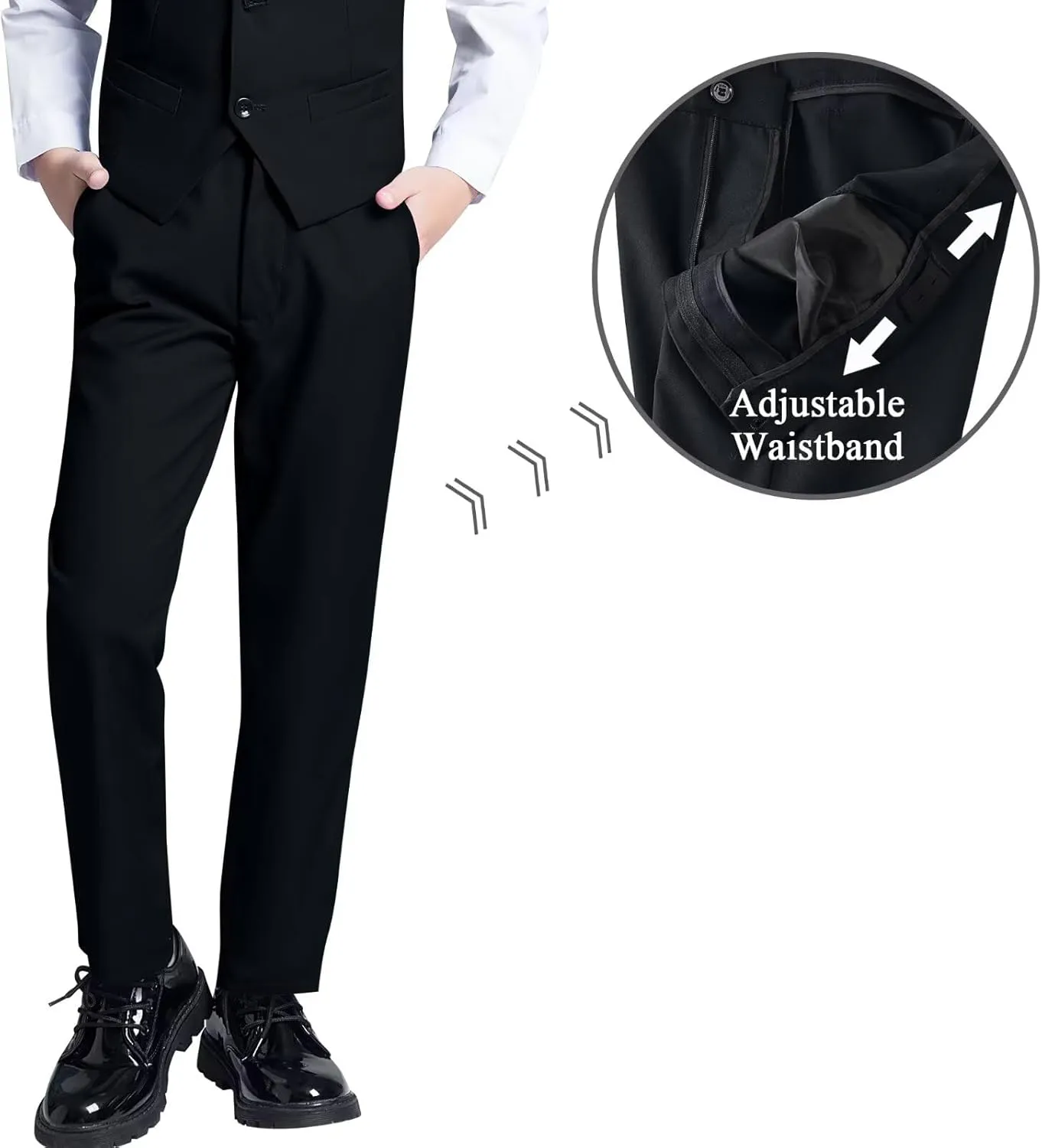 JPF Boys Formal Suits Slim Fit 5 Piece Kids Suit Jacket Pants Set with Dress Shirt and Tie for Wedding Prom