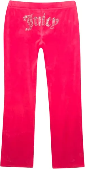 Juicy Couture Women's Plus Size Bling Velour Track Pants (US, Alpha, 2X, Plus, Regular, Hot Pink)