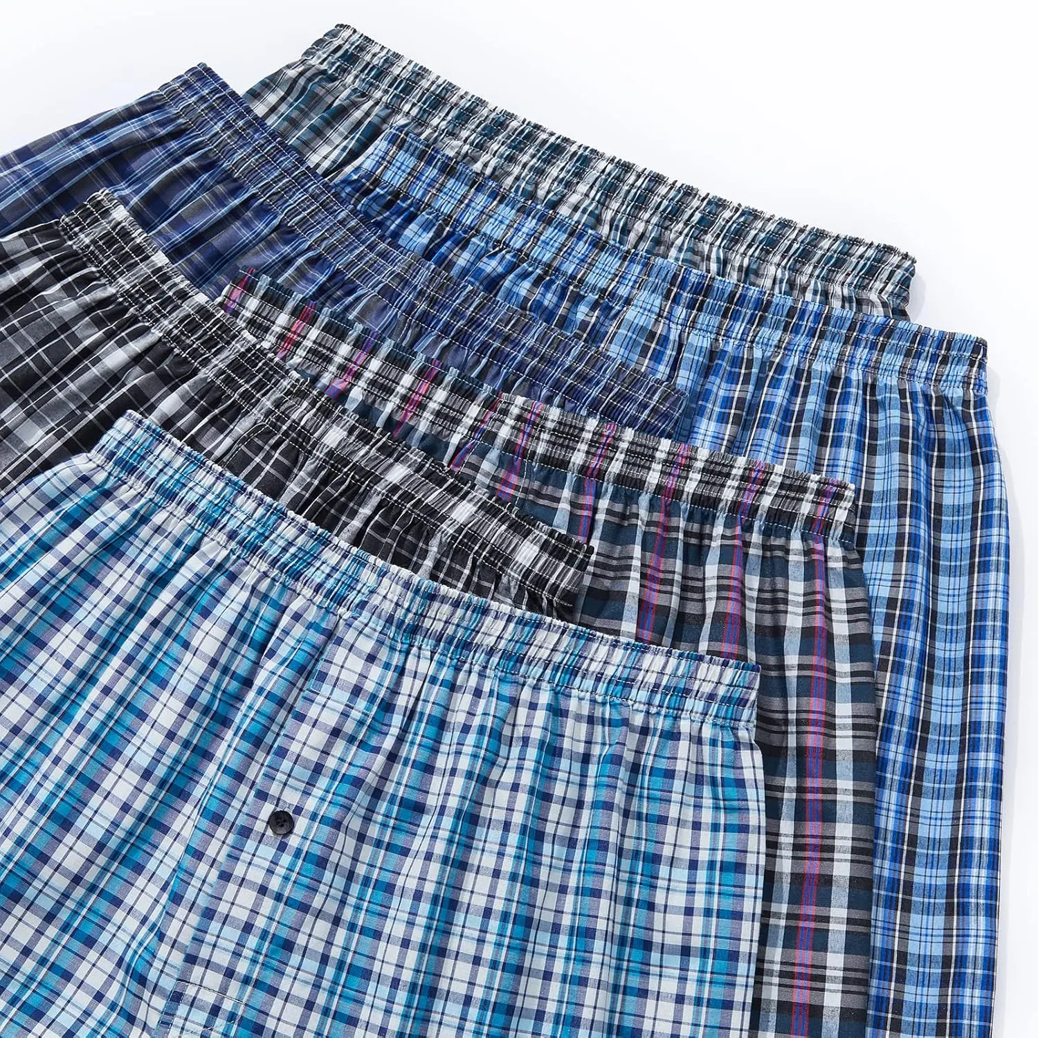 JupiterSecret Men's Underwear Woven Boxers for Men Pack Cotton Boxer Shorts Elastic Waistband