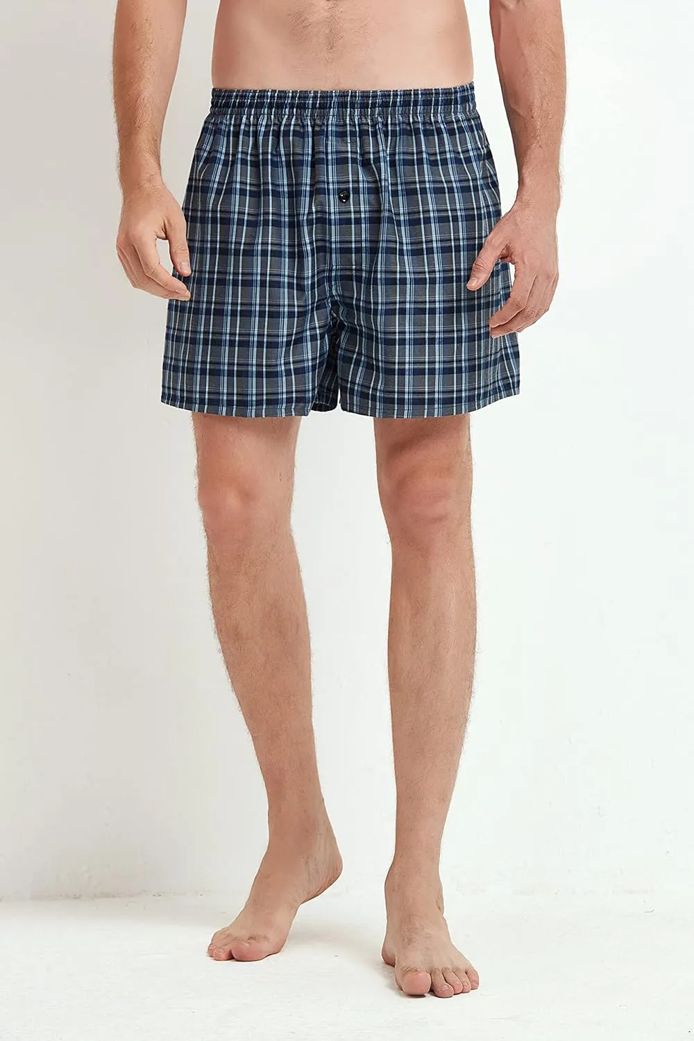 JupiterSecret Men's Underwear Woven Boxers for Men Pack Cotton Boxer Shorts Elastic Waistband