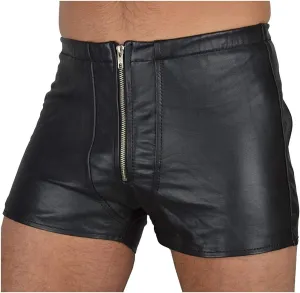 KILLREAL Men's Sexy Faux Leather Gay Underwear Tight Zipper Pouch Boxers Briefs