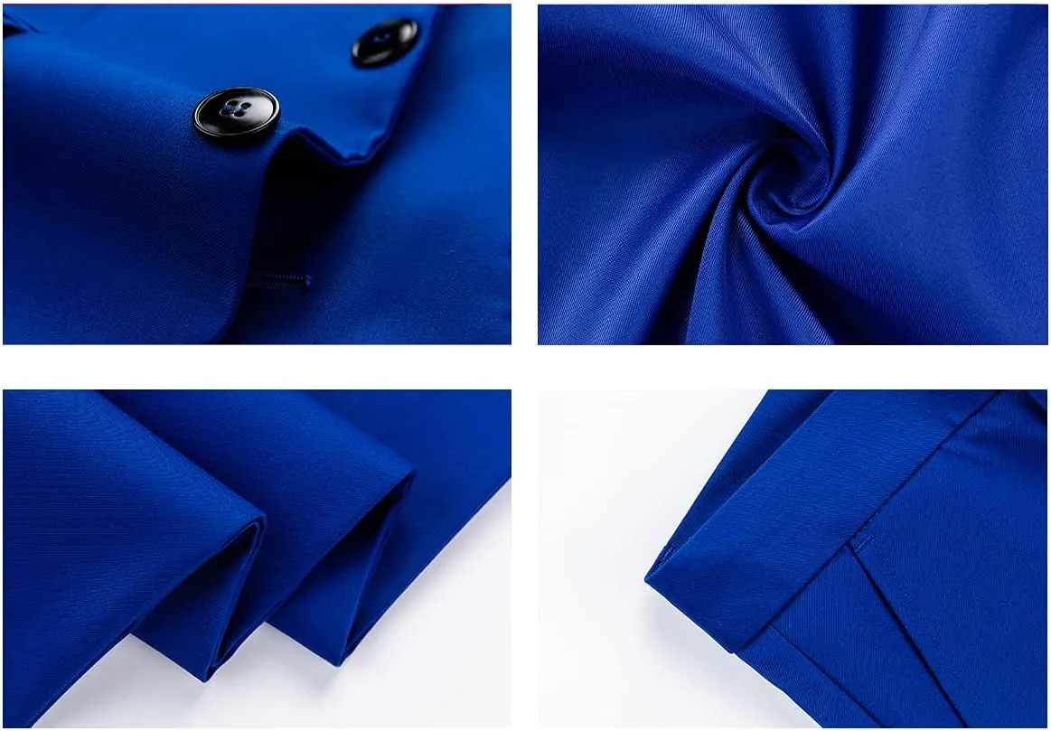 KUDORO Mens Suits Slim Fit 2 Piece Formal Two Button Single Breasted Tuxedo for Men Wedding Casual Business Jacket Pants