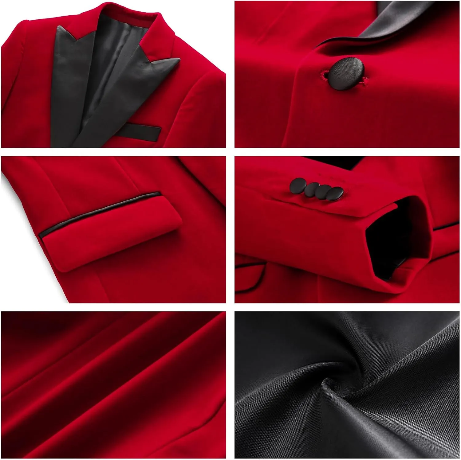 Lamgool Boys Velvet Suit Slim Fit 4 Piece Tuxedo Set with Blazer Jacket Dress Shirt Pant Bow Tie Kids Wedding Formal Outfit