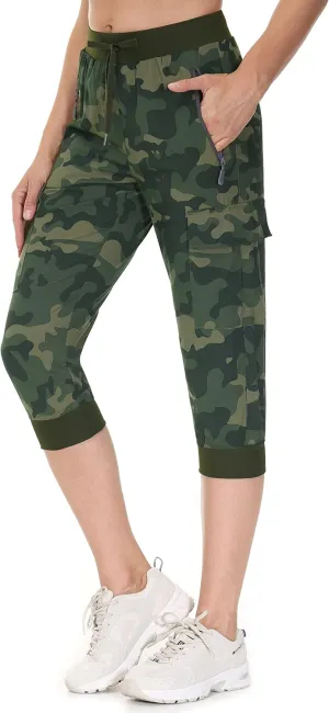 Libin Women's Cargo Capri Pants Hiking Cropped Pants Lightweight Quick Dry Joggers Athletic Workout Casual Outdoor Shorts