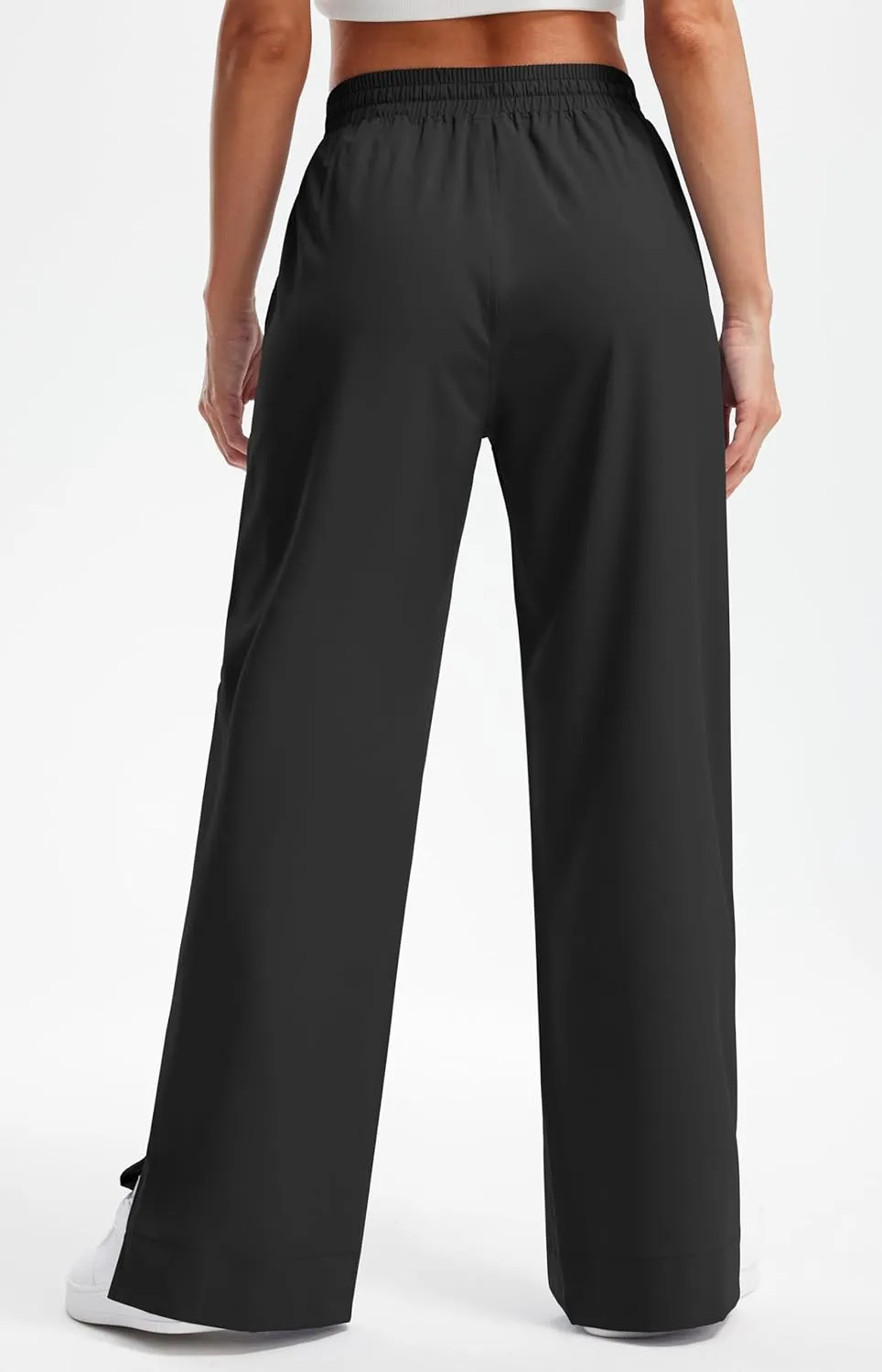 Libin Women's Lightweight Wide Leg Pants 27"/29" High Waisted Casual Work Pants Lounge Flowy Trousers with Pockets