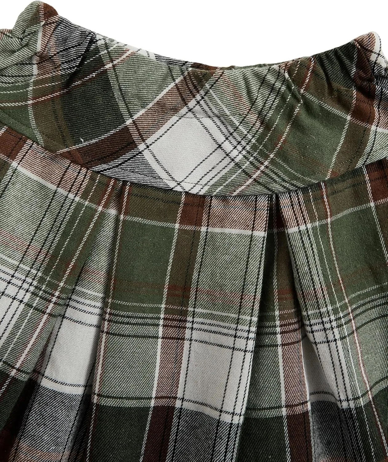 MakeMeChic Girl's 3 Piece Outfits Long Sleeve Crop Tops Ribbed Tank Top and Plaid Pleated Skirts Set