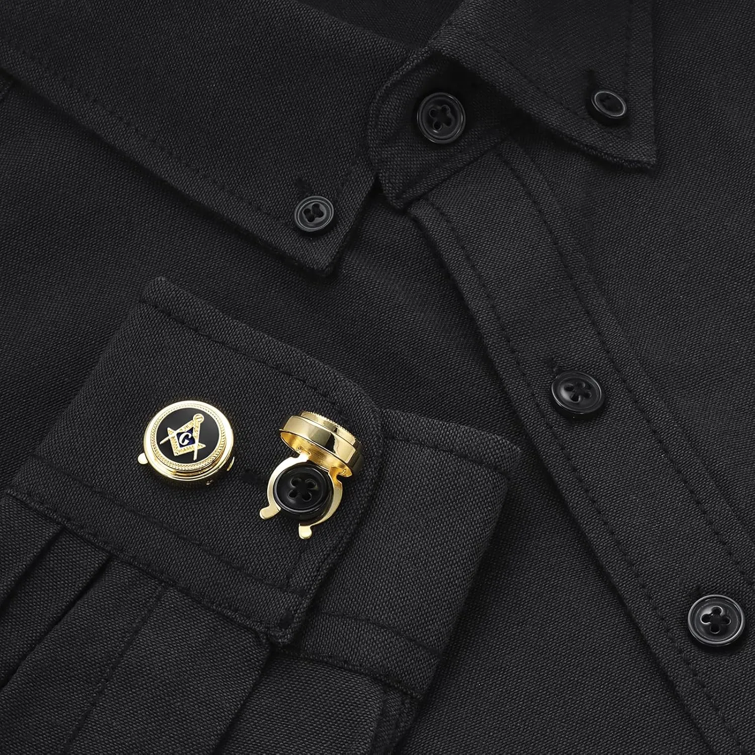 Masonic Button Covers, Square & Compass Cufflinks for Freemason