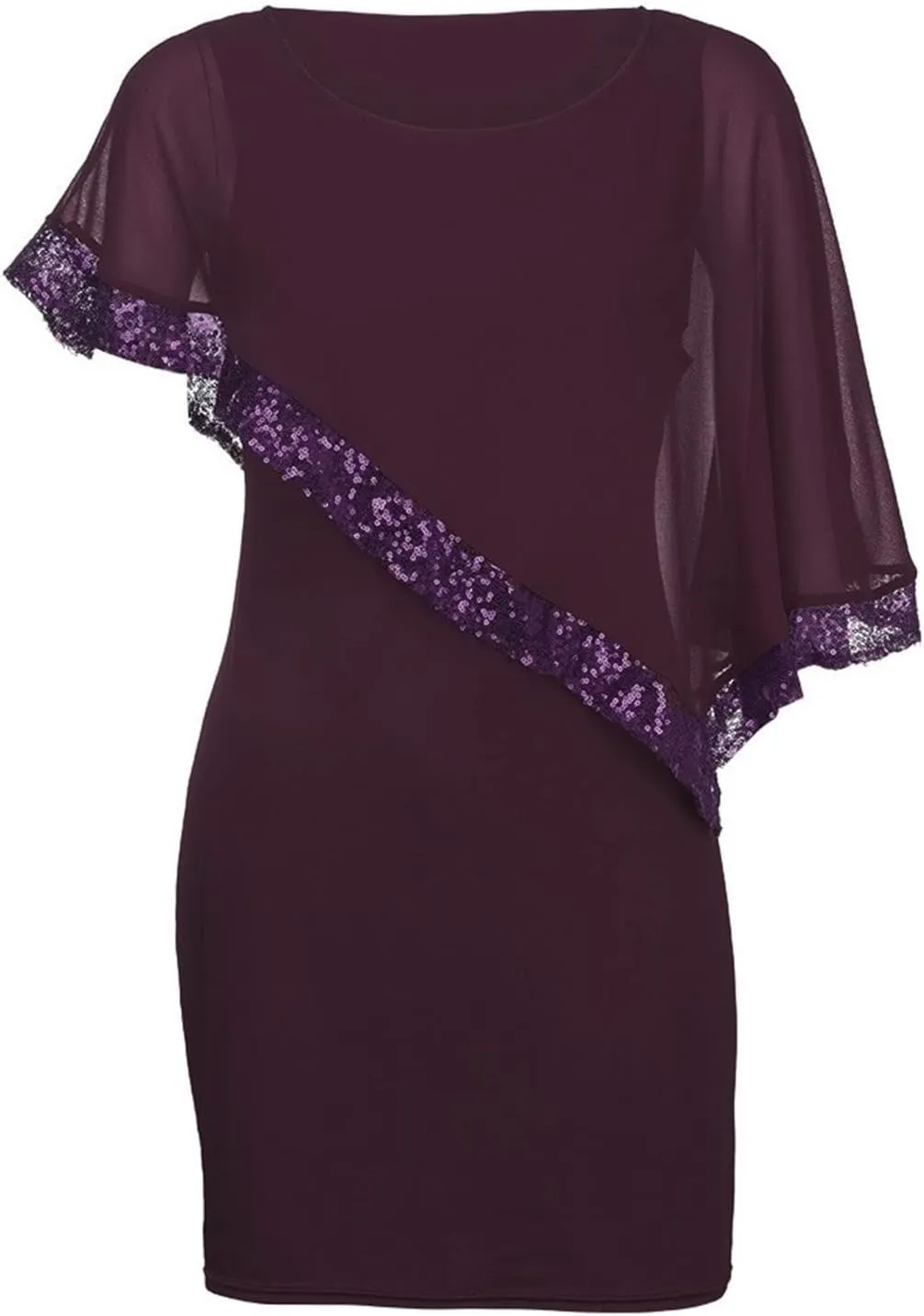 Maternity Dress, Women's Sleeveless Cape Dress with Chiffon Overlay Cocktail Formal Wedding Guest Dress