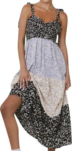 Meiweileya Y2k Tie Shoulder Strap Smocked Maxi Dress for Women Flower Print Ruffle Long Boho Beach Summer Sundress 2025