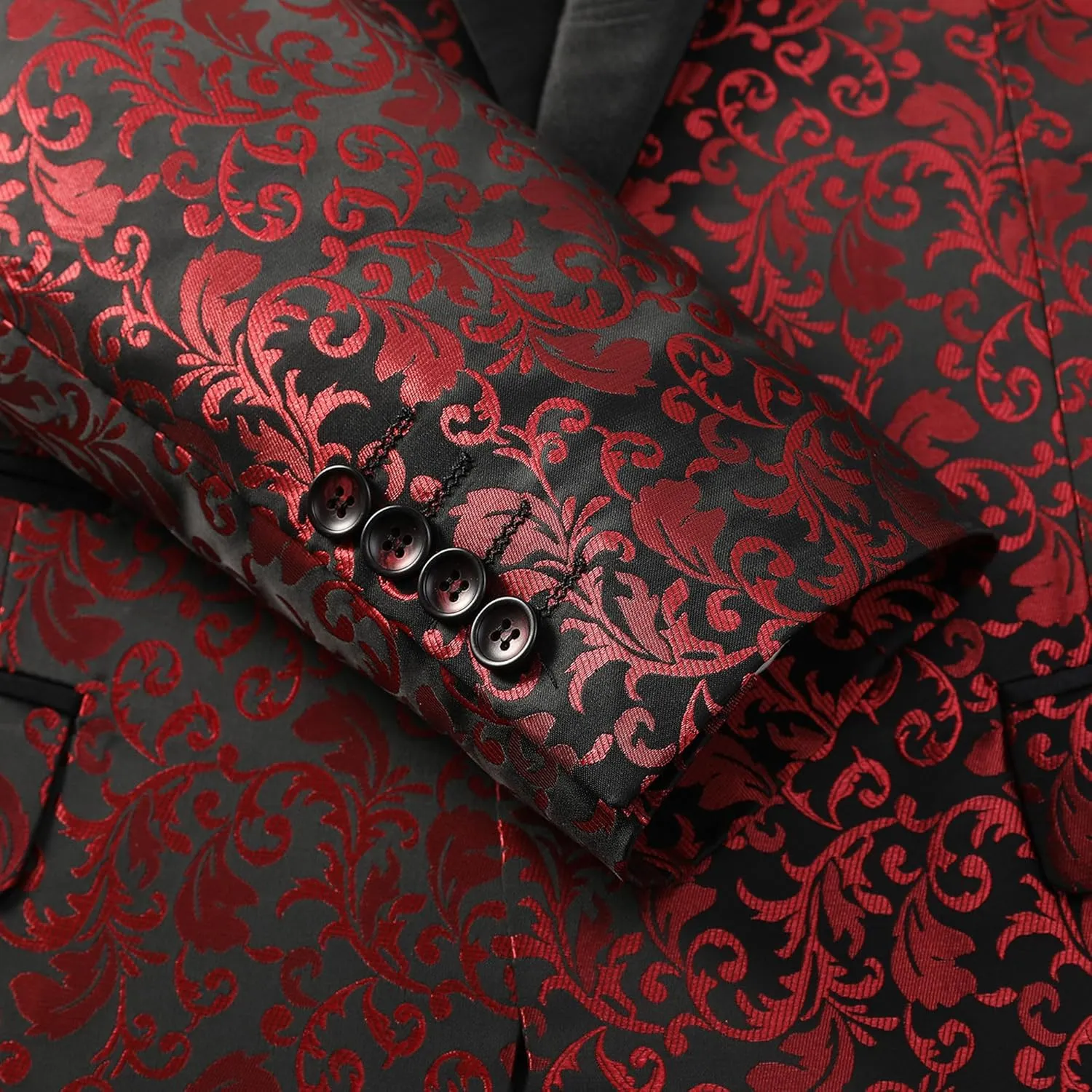 Men Suits Slim Fit 2 Pieces Sets Tuxedo Blazer Pants Shawl Lapel Printed Bow Tie for Prom Wedding Business Dinner