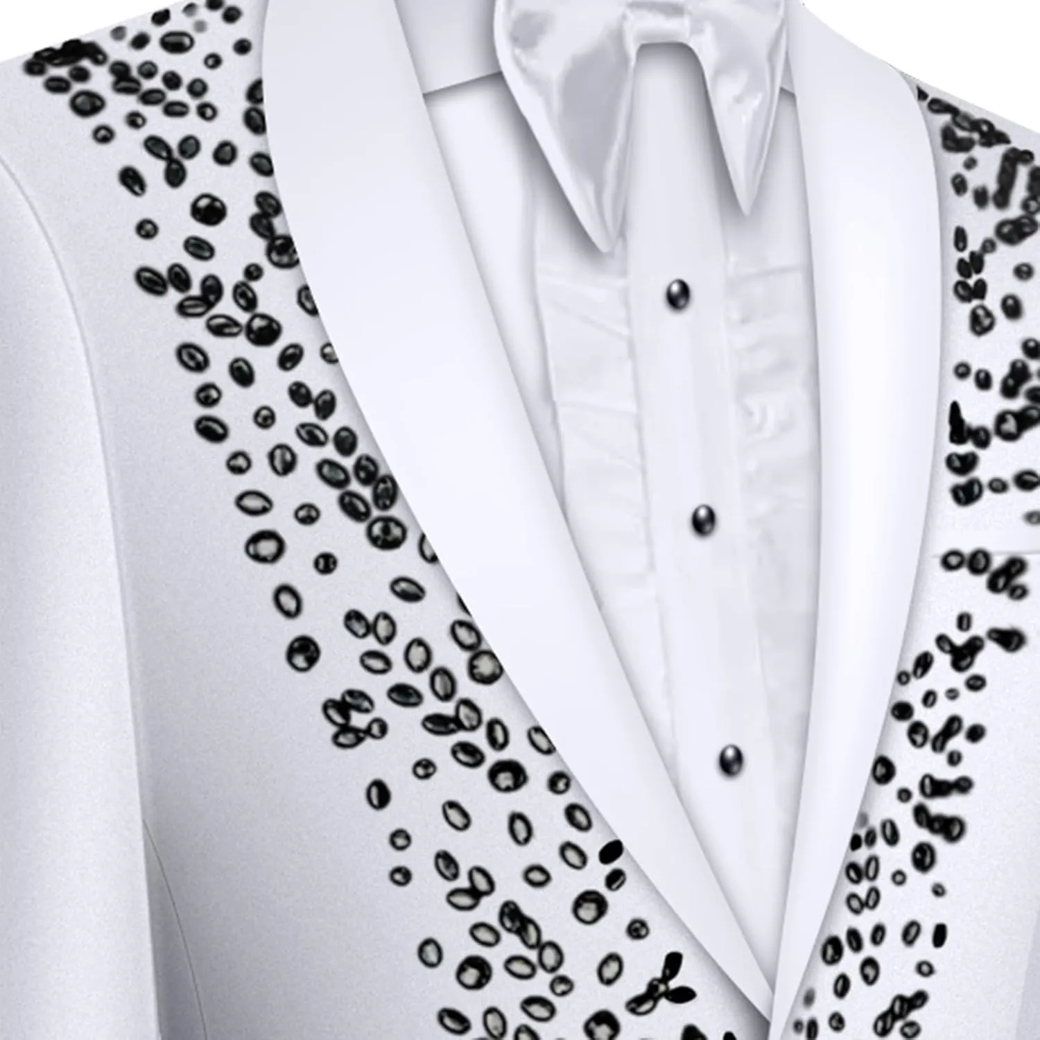 Men's 2 Piece Suit Slim Fit Suits for Men One Button Blazer Wedding Party Jacket Pants Set Beads Tuxedo Set