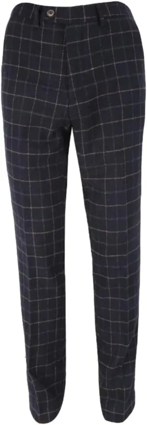 Mens and Boys Tweed Windowpane Check Slim Fit Suit Wedding Formal Set
