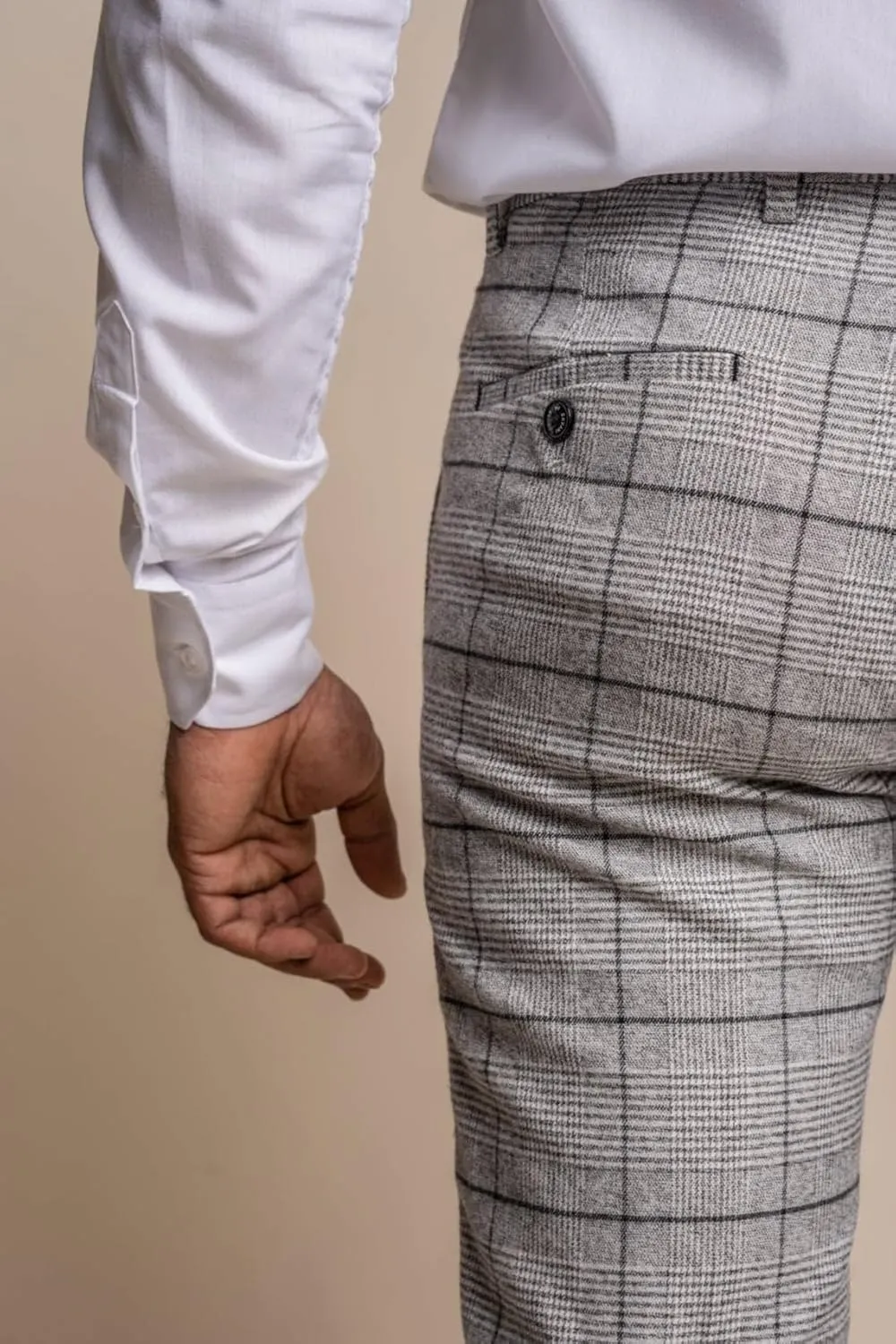 Mens and Boys Tweed Windowpane Check Slim Fit Suit Wedding Formal Set