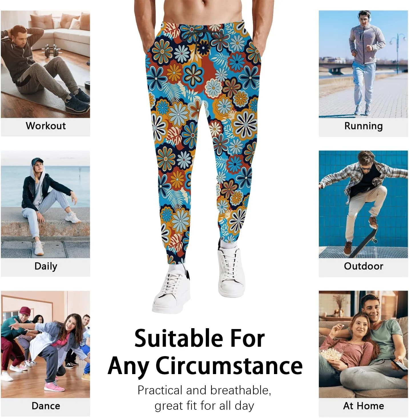 Mens Jogger Pants 80s Outfit for Men Costumes Sweatpants 90s Outfit for Men Casual Sports Track Pants