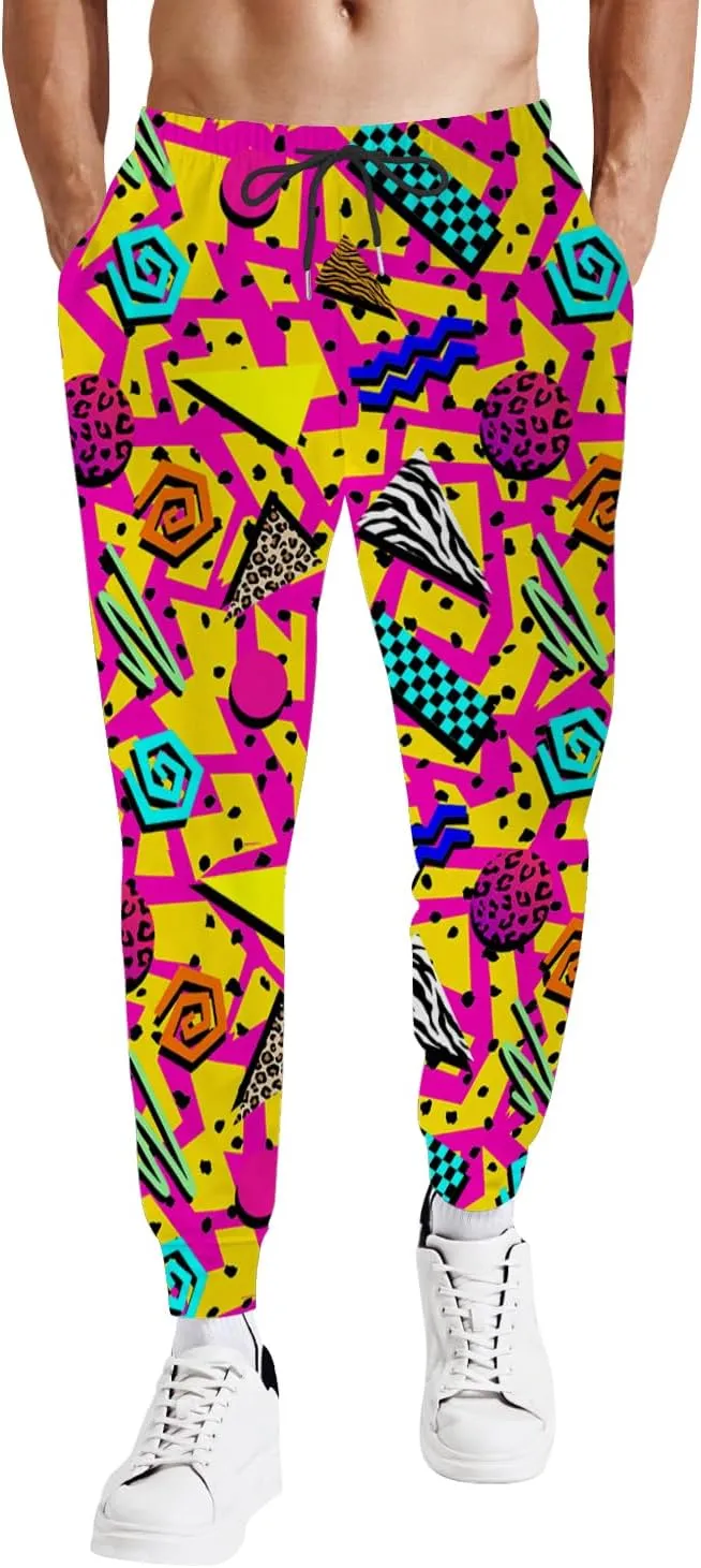 Mens Jogger Pants 80s Outfit for Men Costumes Sweatpants 90s Outfit for Men Casual Sports Track Pants