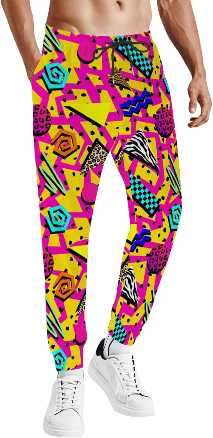Mens Jogger Pants 80s Outfit for Men Costumes Sweatpants 90s Outfit for Men Casual Sports Track Pants