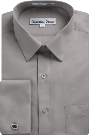 Men's Regular & Slim Fit French Cuff Solid Dress Shirt - Colors (Cufflink Included)