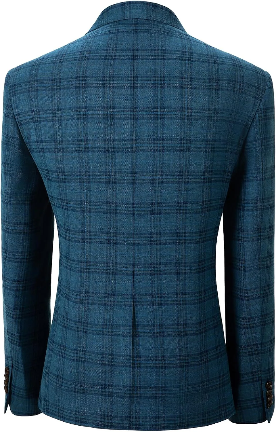 Mens Suit Slim Fit 2 Piece Suits for Wedding Business Casual Suits Prom Tuxedos Plaid Suit Jacket Soild Pants Set