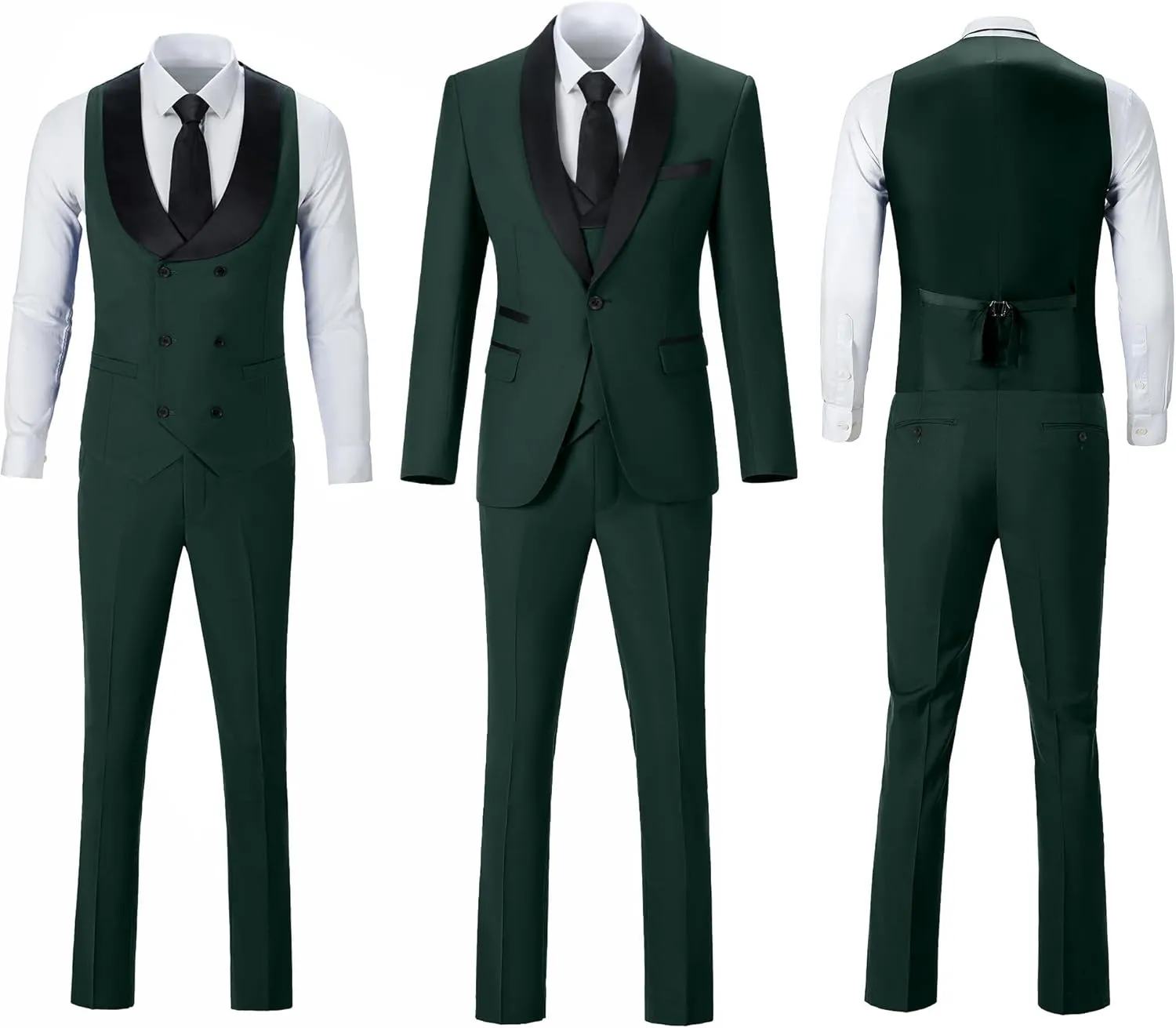 Mens Suit Slim Fit 3 Piece Suits for Wedding Formal Suit Jacket Vest Pants Set Business Casual Suits Prom Tuxedos