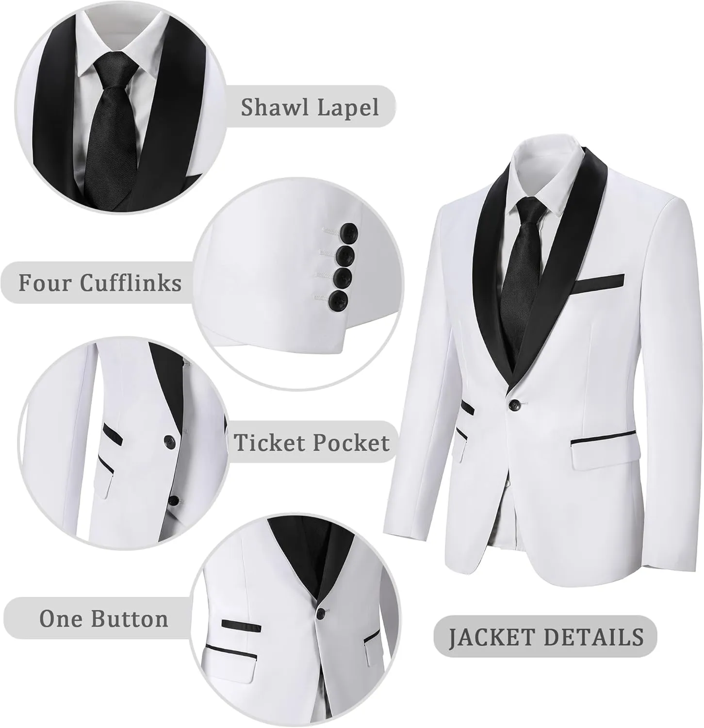 Mens Suit Slim Fit 3 Piece Suits for Wedding Formal Suit Jacket Vest Pants Set Business Casual Suits Prom Tuxedos