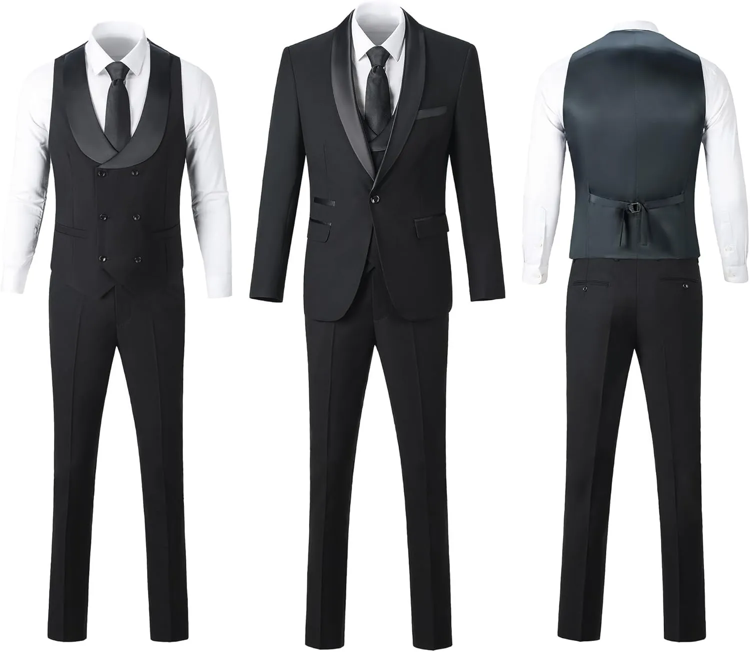 Mens Suit Slim Fit 3 Piece Suits for Wedding Formal Suit Jacket Vest Pants Set Business Casual Suits Prom Tuxedos