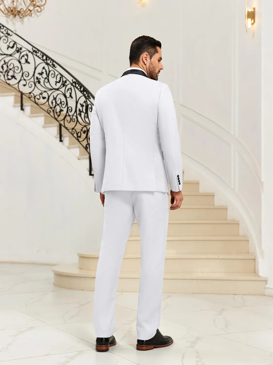 Mens Suit Slim Fit 3 Piece Suits for Wedding Formal Suit Jacket Vest Pants Set Business Casual Suits Prom Tuxedos