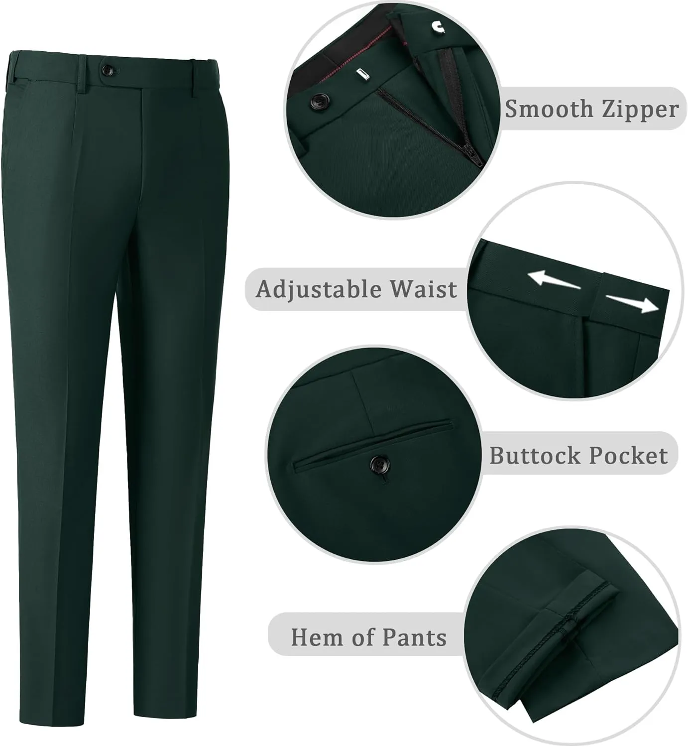 Mens Suit Slim Fit 3 Piece Suits for Wedding Formal Suit Jacket Vest Pants Set Business Casual Suits Prom Tuxedos