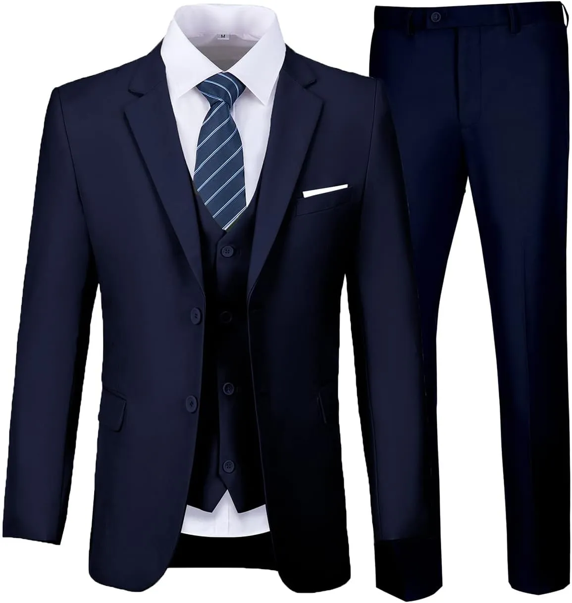 Mens Suits 3 Pieces Slim Fit Groomsmen Wedding Suit for Men Notched Lapel Formal Prom Tuxedos Jacket Pants Vest Set
