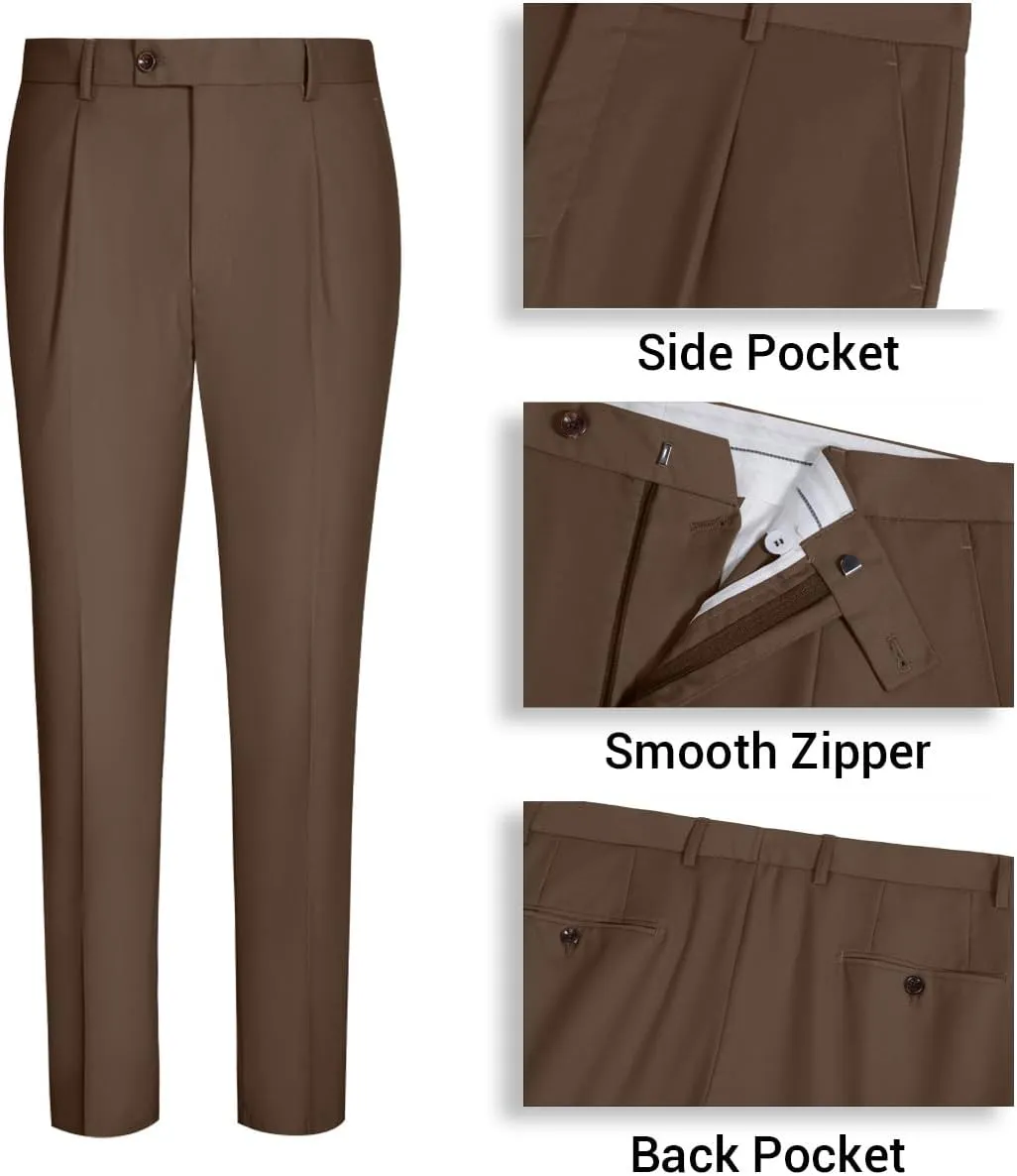 Mens Vest Pants Suits Set 2 Pieces Slim Fit Groomsmen Suit for Men Formal