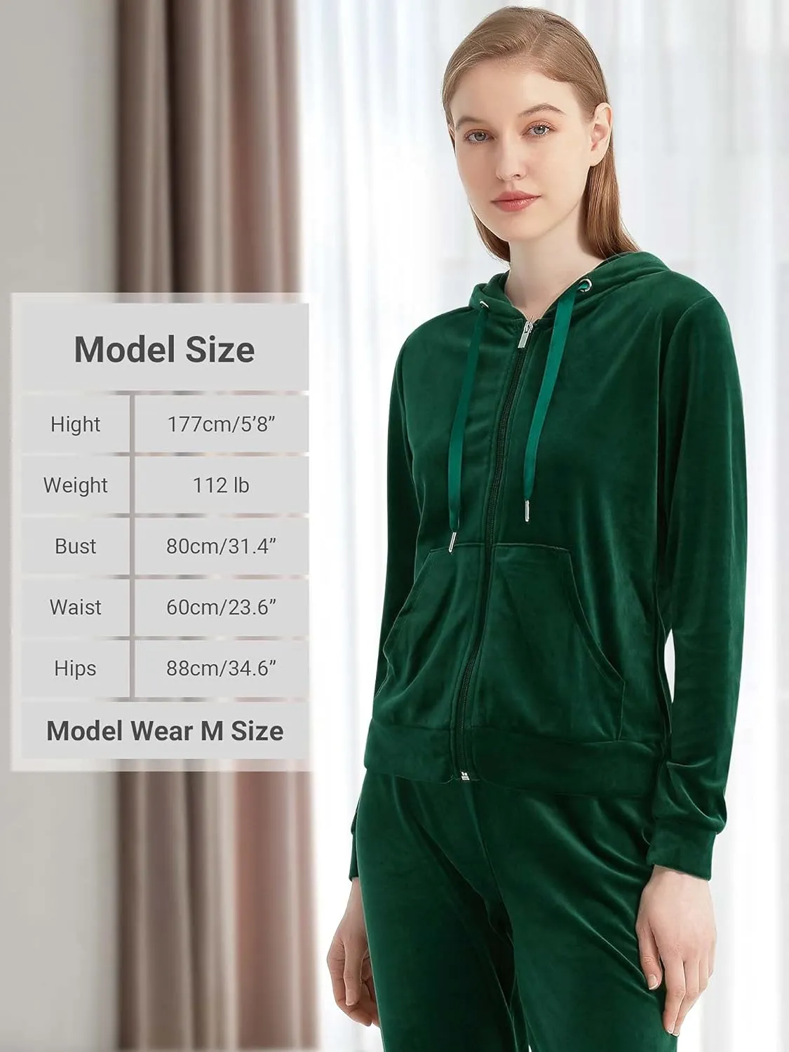 MessBebe Womens Velour Tracksuits Set Long Sleeve Sweatsuits 2 Piece Sports Outfit Zip Hoodie Sweatpants Joggers Set