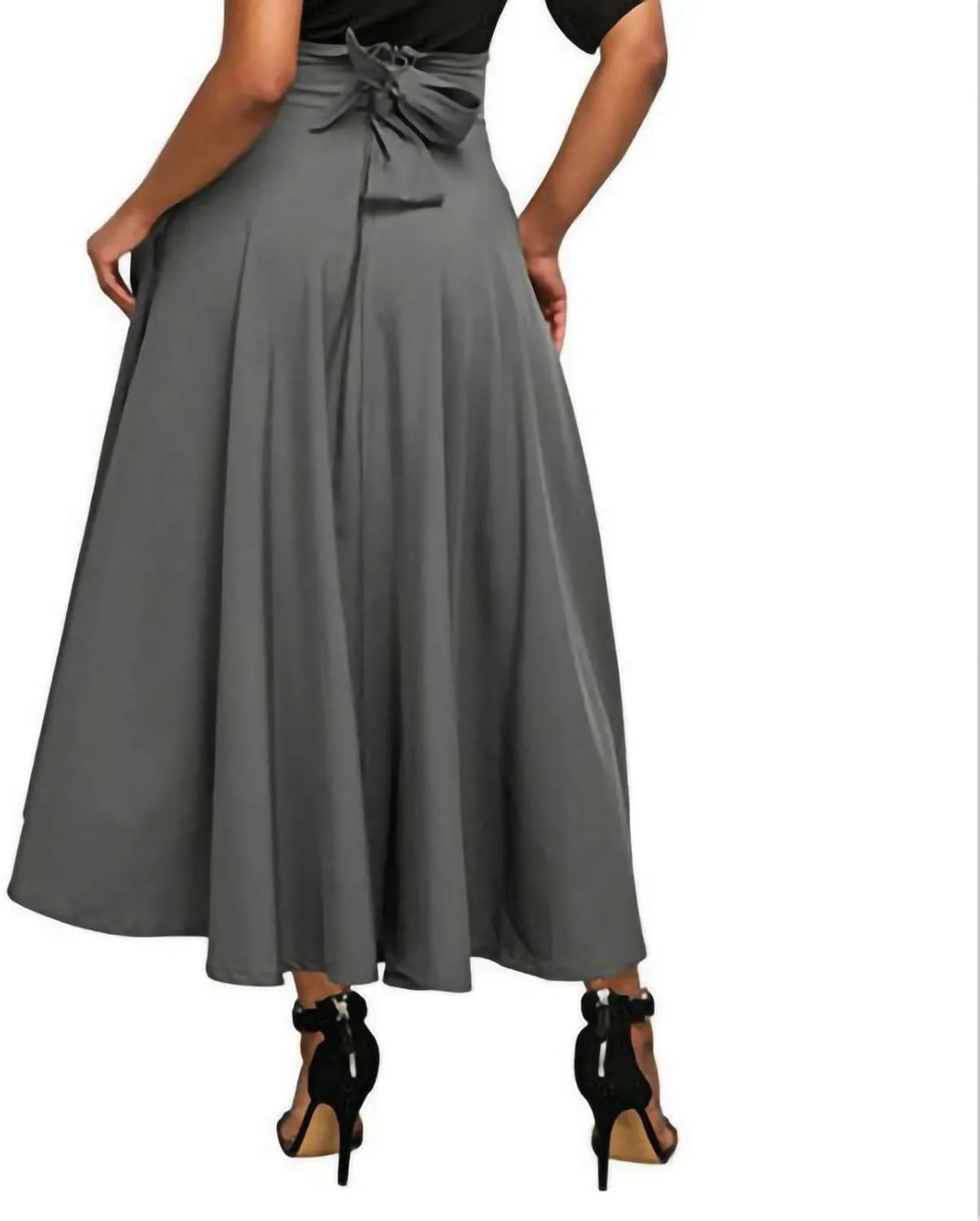 Midi Skirts for Women Trendy Long Maxi Skirt Dressy Casual Skirts Summer High Waisted A-Line Pleated Skirt with Pockets