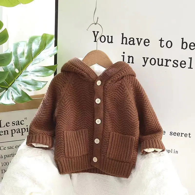 Mimi Fleece Lined Hooded Knit Cardigan