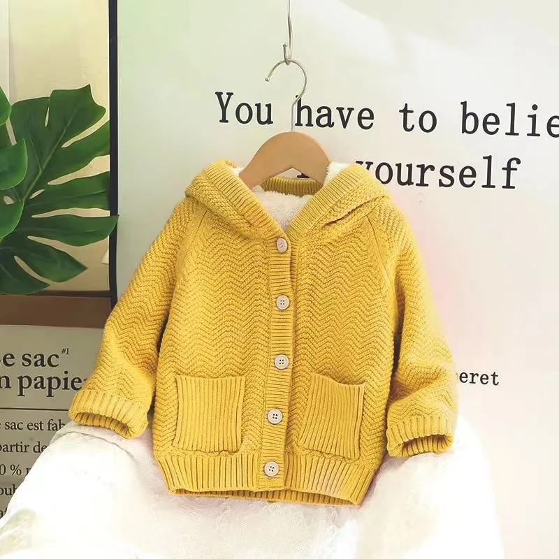 Mimi Fleece Lined Hooded Knit Cardigan