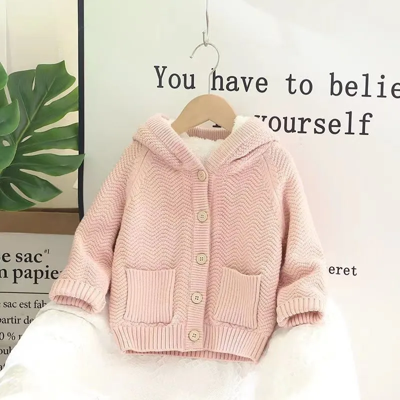 Mimi Fleece Lined Hooded Knit Cardigan