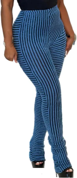 Molisry Women's Stacked Leggings Pants Trendy Fuzzy High Waist Slim Fit Fringe Flared Sweatpants Fall 2024
