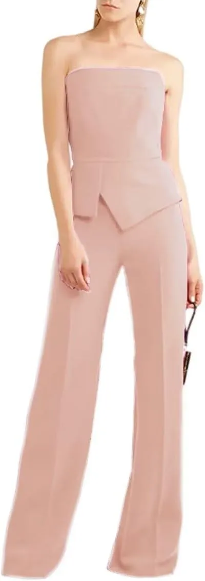 Mother of The Bride Pantsuits for Wedding Long Chiffon Prom Cocktail Jumpusit