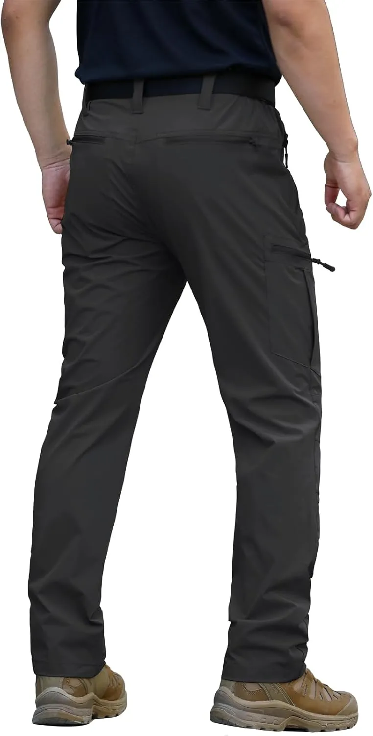 NAVEKULL Men's Lightweight Hiking Pants Quick Dry Stretch Fishing Tactical Work Pants with Zipper Pockets