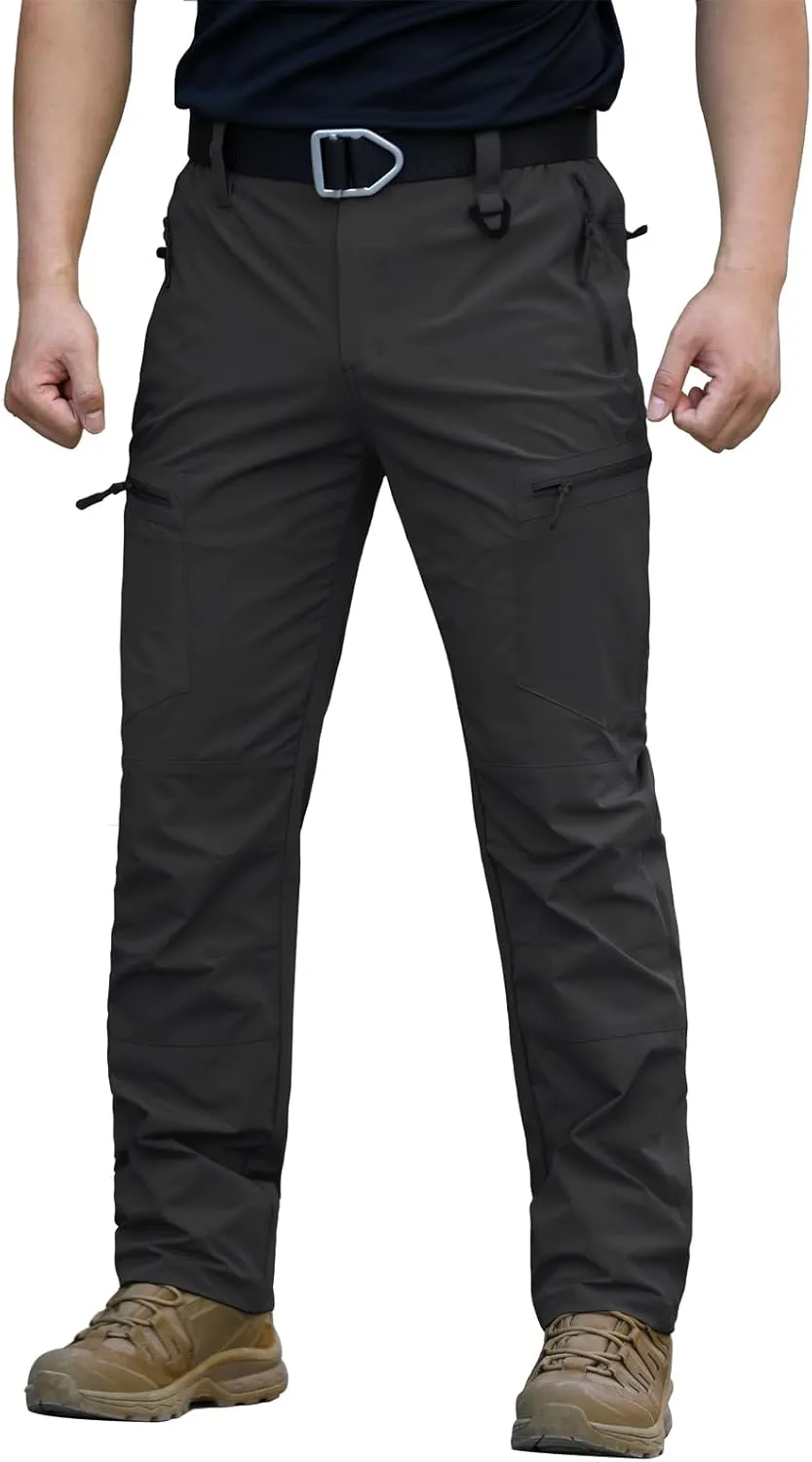 NAVEKULL Men's Lightweight Hiking Pants Quick Dry Stretch Fishing Tactical Work Pants with Zipper Pockets