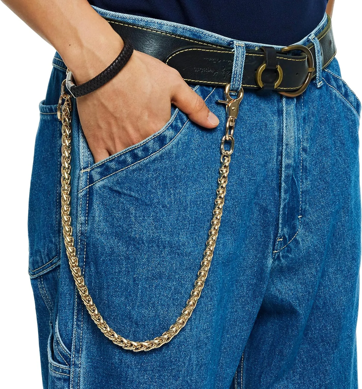 newtro Wallet Chain Men Women Boy Girl, Biker Motorcycle Pants Jean Punk Long Key Chain Black Gold Silver 26 Types