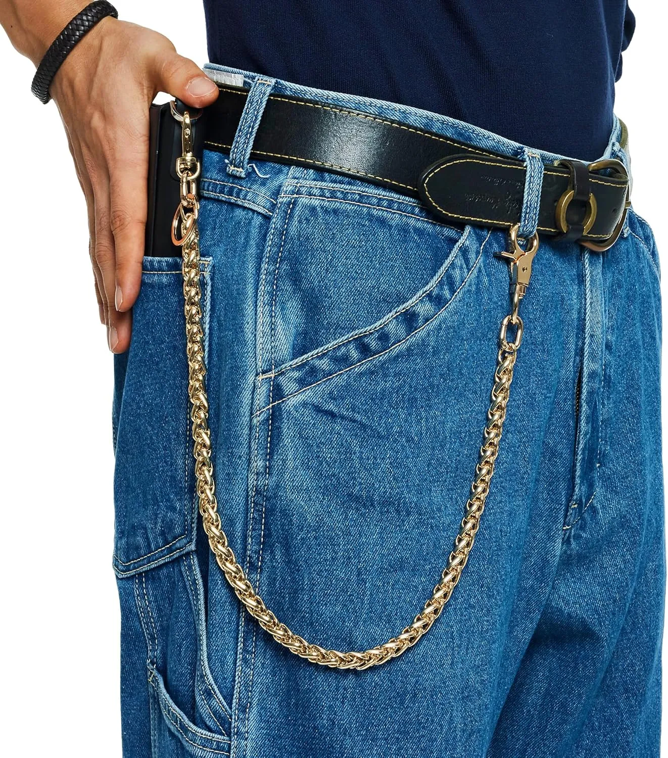 newtro Wallet Chain Men Women Boy Girl, Biker Motorcycle Pants Jean Punk Long Key Chain Black Gold Silver 26 Types