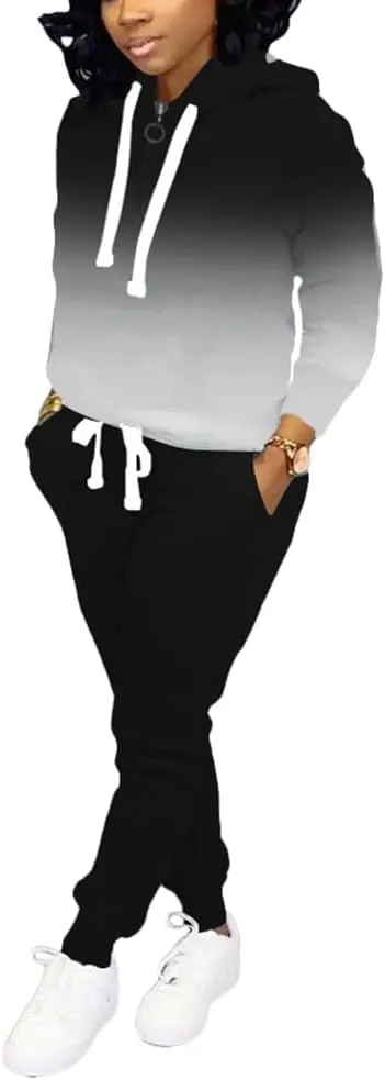 Nimsruc Two Piece Outfits For Women Jogging Suits Casual Sweatsuits Jogger Tracksuits Long Sleeve Hoodie Matching Sets