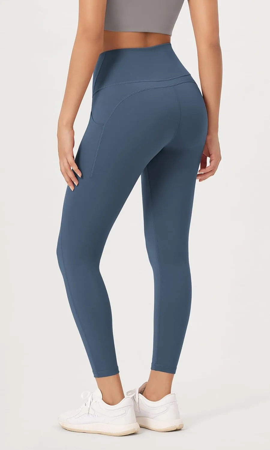 ODODOS 2-Pack 7/8 High Waist Workout Leggings with Pockets for Women, 25"/ 28" Tummy Control Athletic Yoga Pants