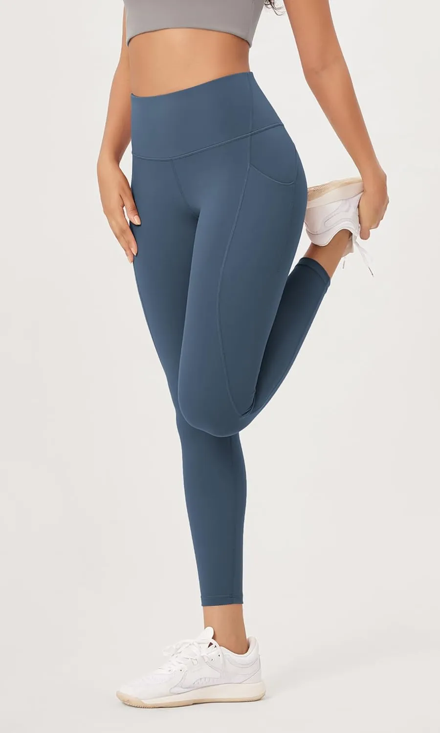 ODODOS 2-Pack 7/8 High Waist Workout Leggings with Pockets for Women, 25"/ 28" Tummy Control Athletic Yoga Pants