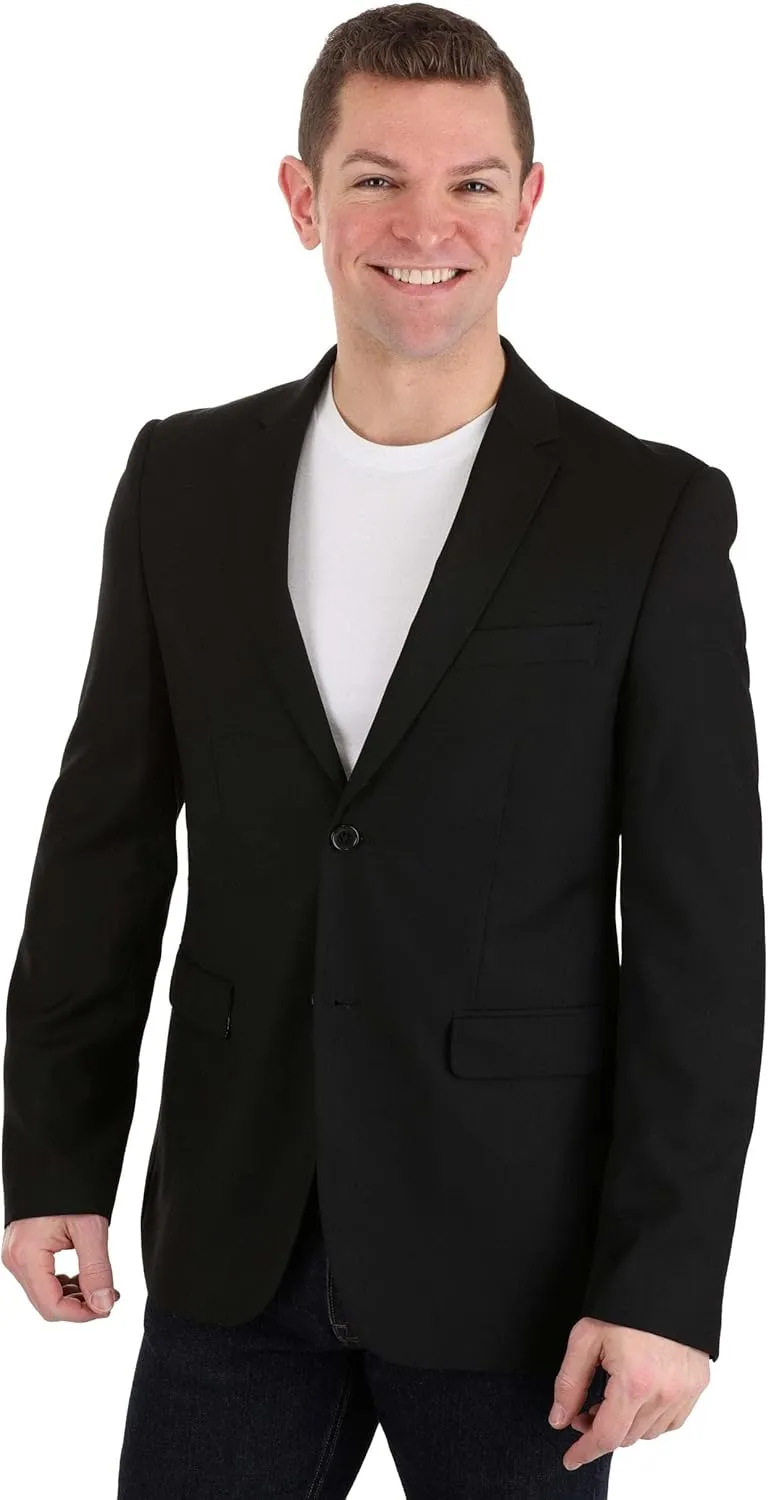 Officially Licensed Friday The 13th Men's Blazer, Jason Voorhees Pattern Open Front Casual Work Business Jacket