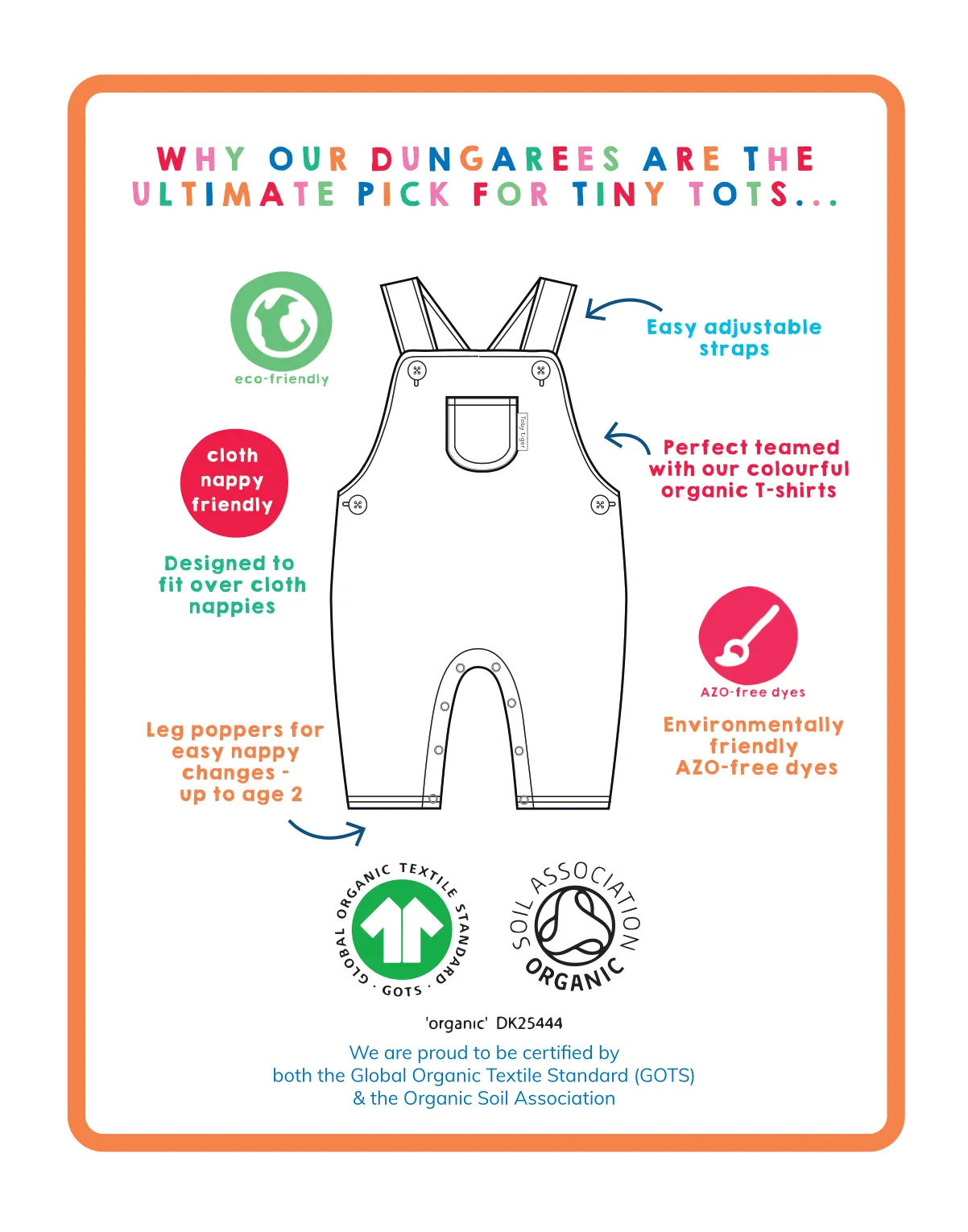 Organic Horse Print Dungarees