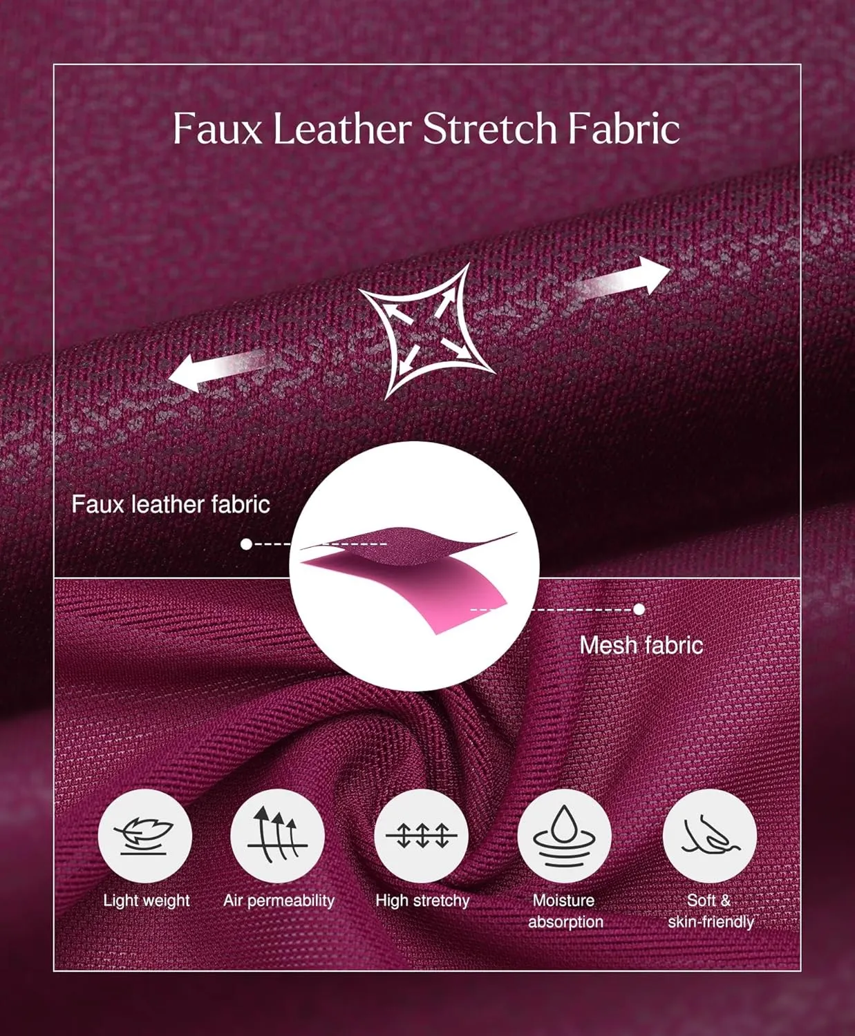 Popilush Shapewear Faux Leather Skirts with Built in Shapewear Tummy Control High Waist Midi Skirt with Shaper for Women
