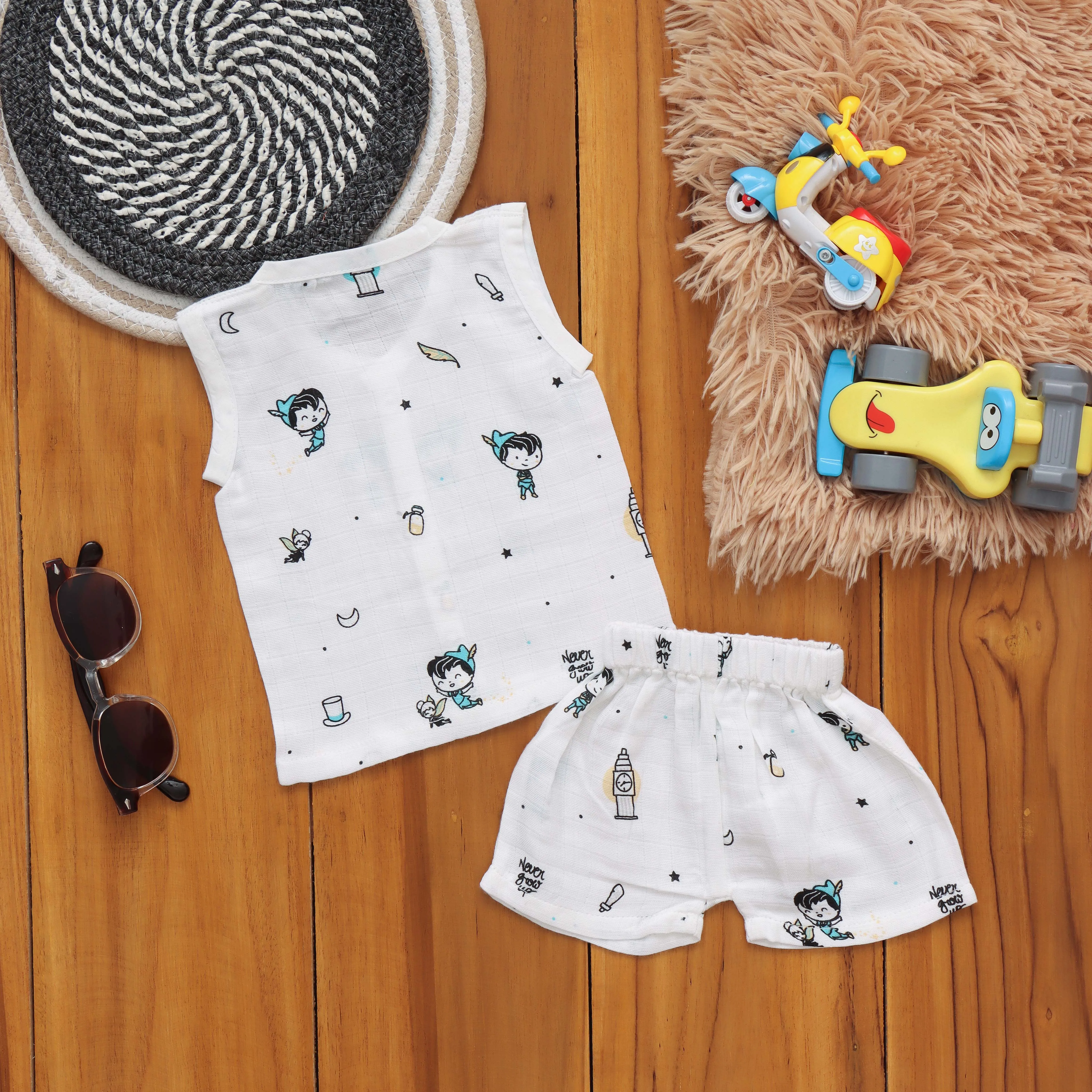 Printed Muslin Baby Jabla with Matching Shorts – Ultimate Comfort Set