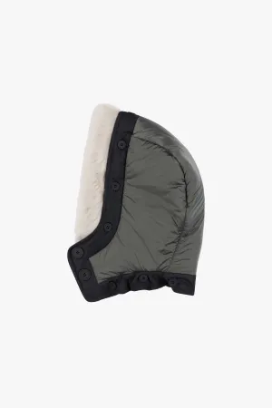 Quilt Hood Shearling Trim - Anthracite / Black